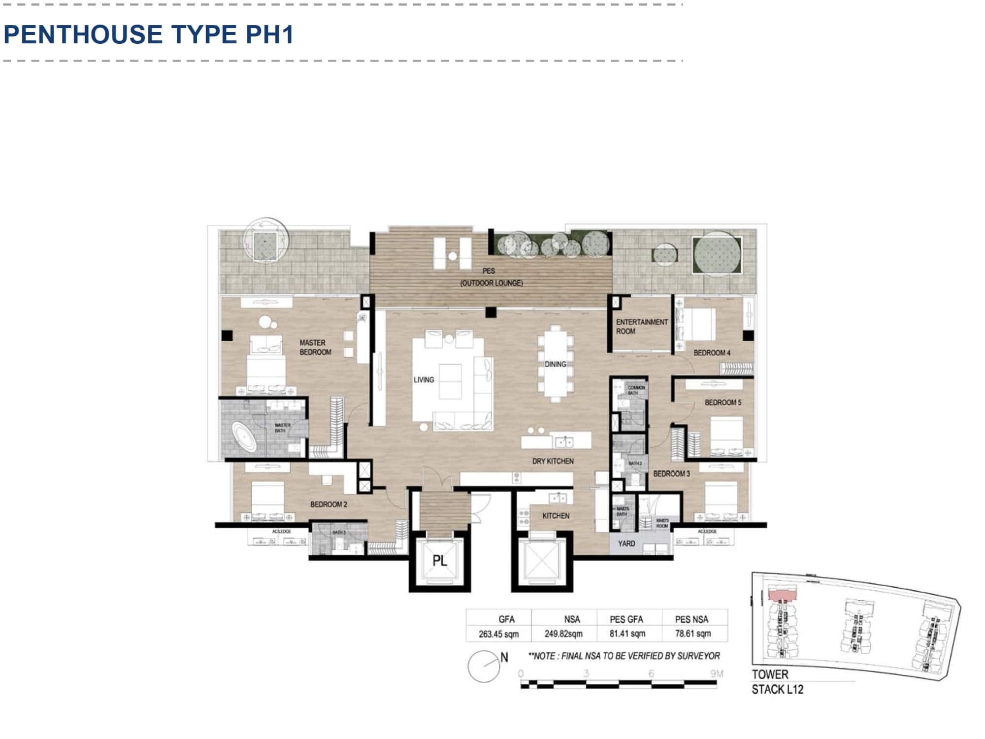 Floor plan of Penhouse Metropole Thu Thiem 1