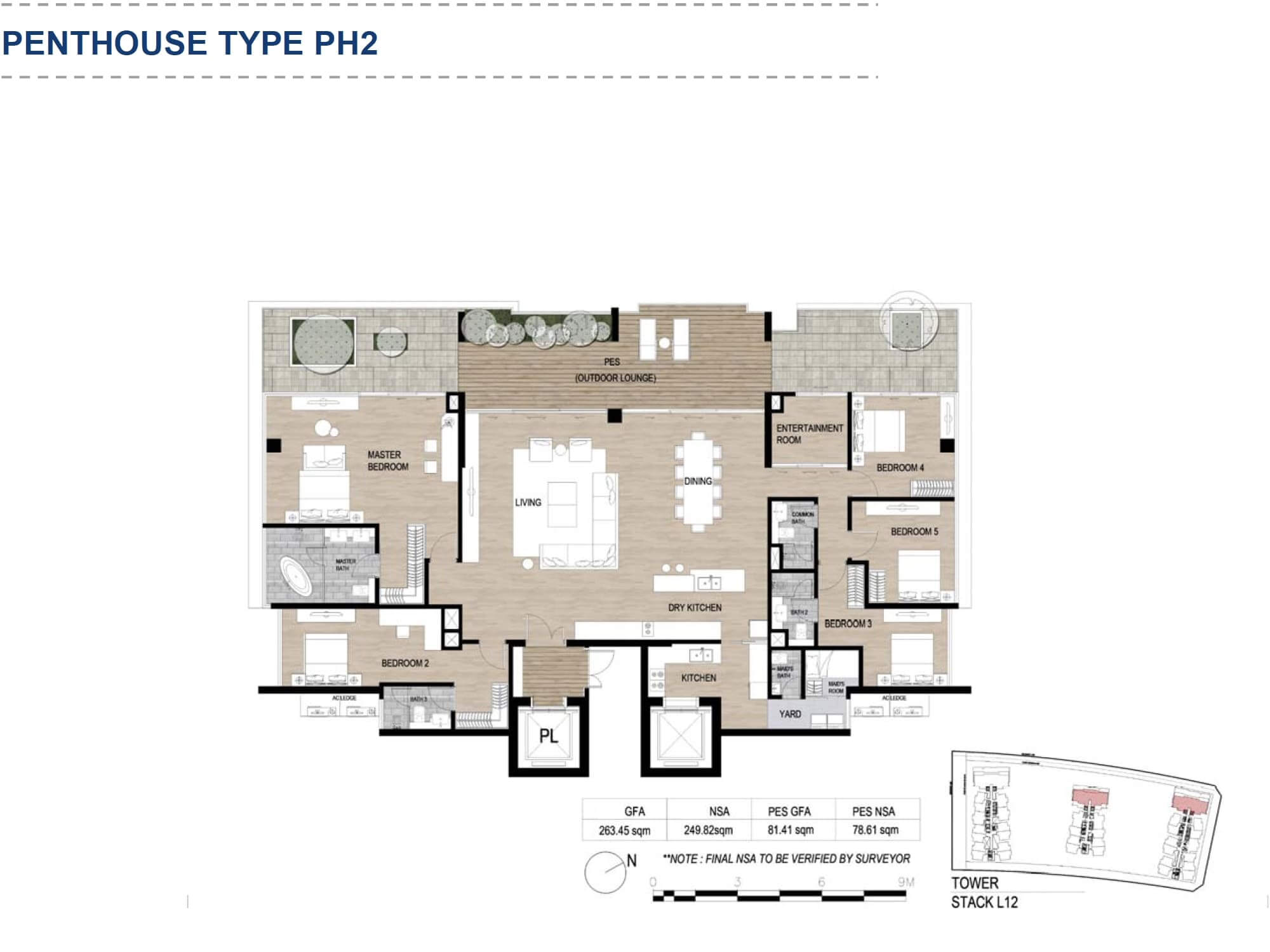 Floor plan of Penhouse Metropole Thu Thiem 2