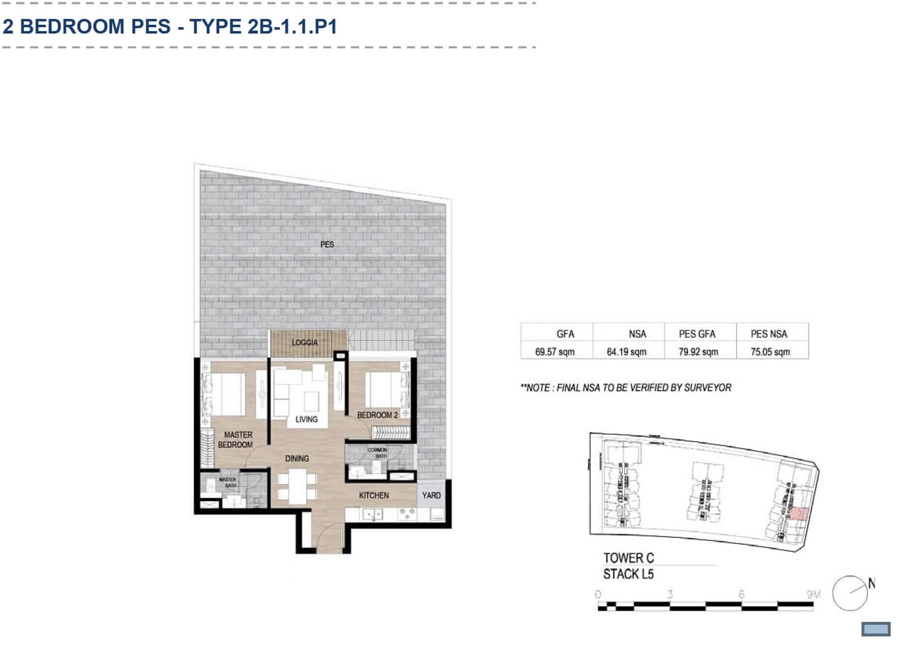 Floor plan of Metropole Thu Thiem garden apartment in District 2 2
