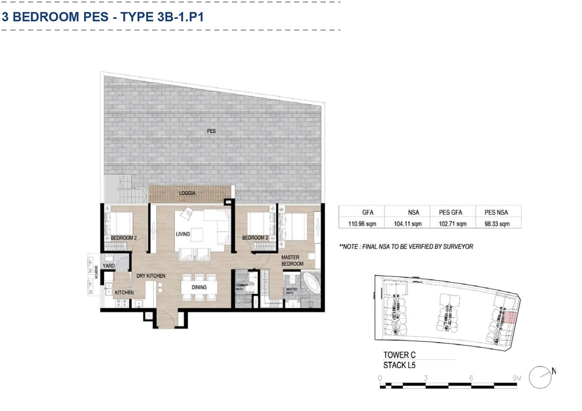 Floor plan of garden apartment Metropole Thu Thiem District 2 4