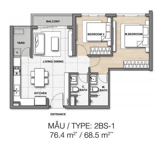 Mặt bằng căn hộ Palm Heights Palm City quận 2