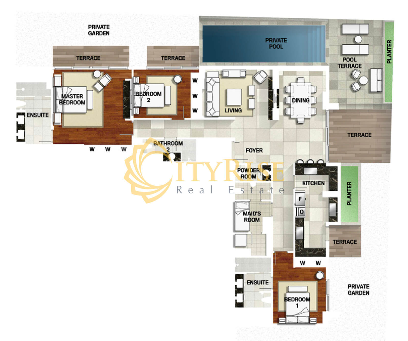 Floor plan of The Albany Gateway Thao Dien apartment in District 2