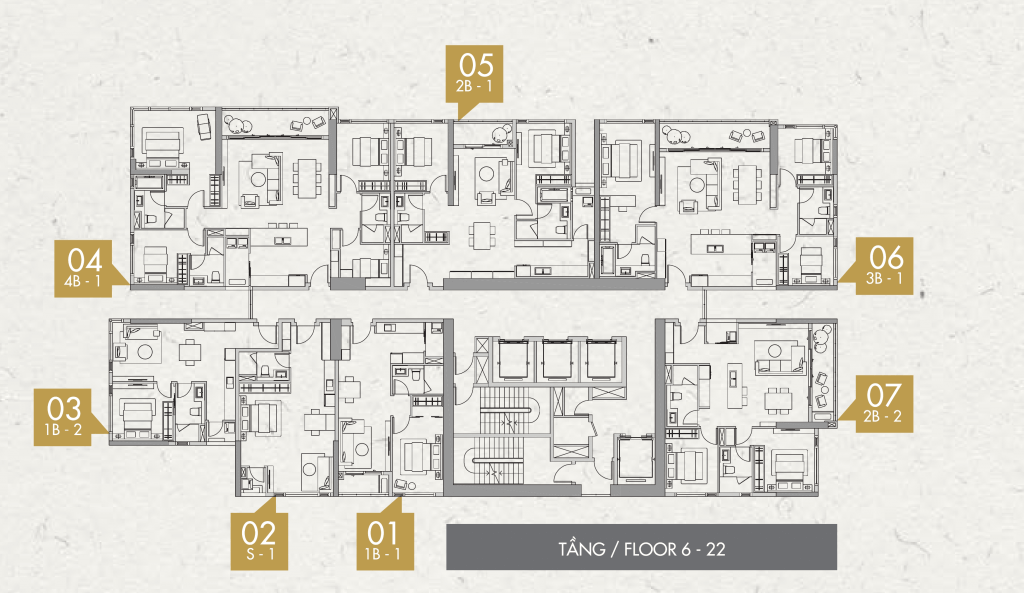 Floor plan of The Aspen Gateway Thao Dien apartment in District 2