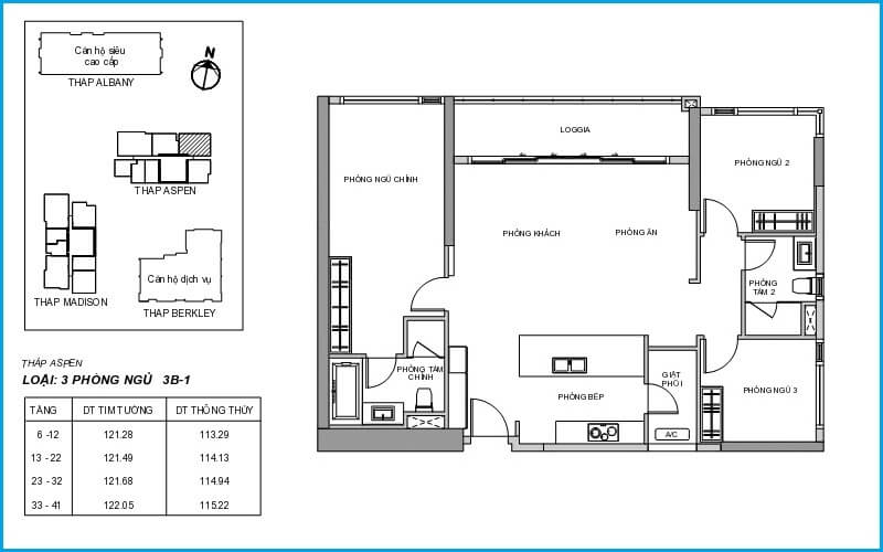 Floor plan of The Aspen Gateway Thao Dien apartment in District 2