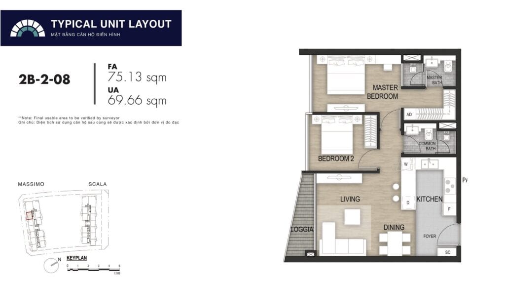 Layout Mat Bang Can Ho 2 Phong Ngu The Opera Residence Thap Massimo Du An The Metropole Thu Thiem City Rise 2