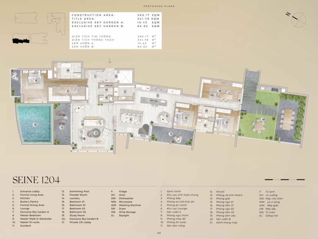 Layout Penthouse The River Thu Thiem Tp Thu Duc Seine 1204 City Rise