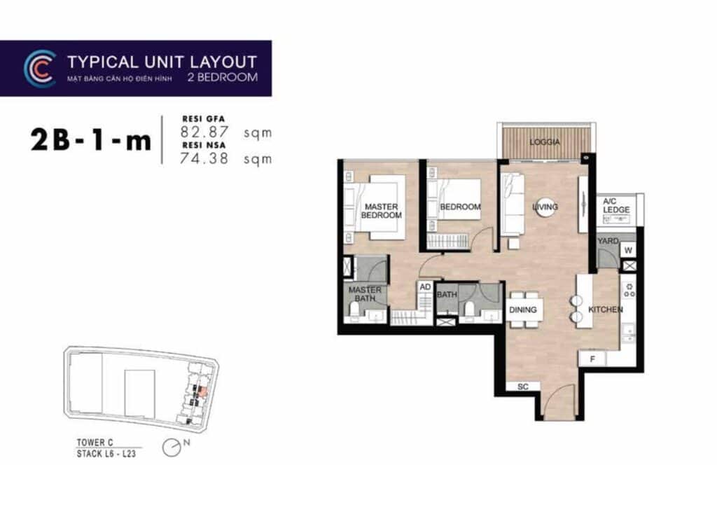 Mat Bang Can Ho 2 Phong Ngu The Crest Metropole Thu Thiem Tp Thu Duc Dien Tich 82m2 City Rise