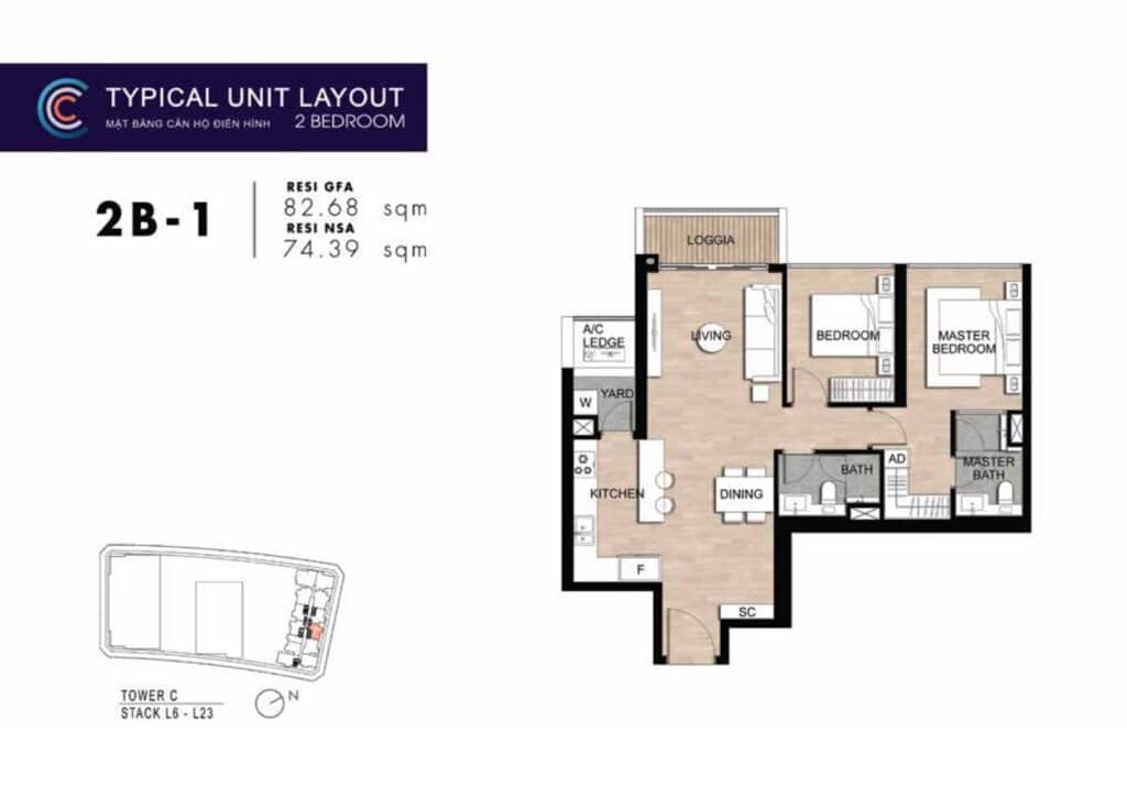 Mat Bang Can Ho 2 Phong Ngu The Crest Metropole Thu Thiem Tp Thu Duc Dien Tich 82m2 City Rise 2
