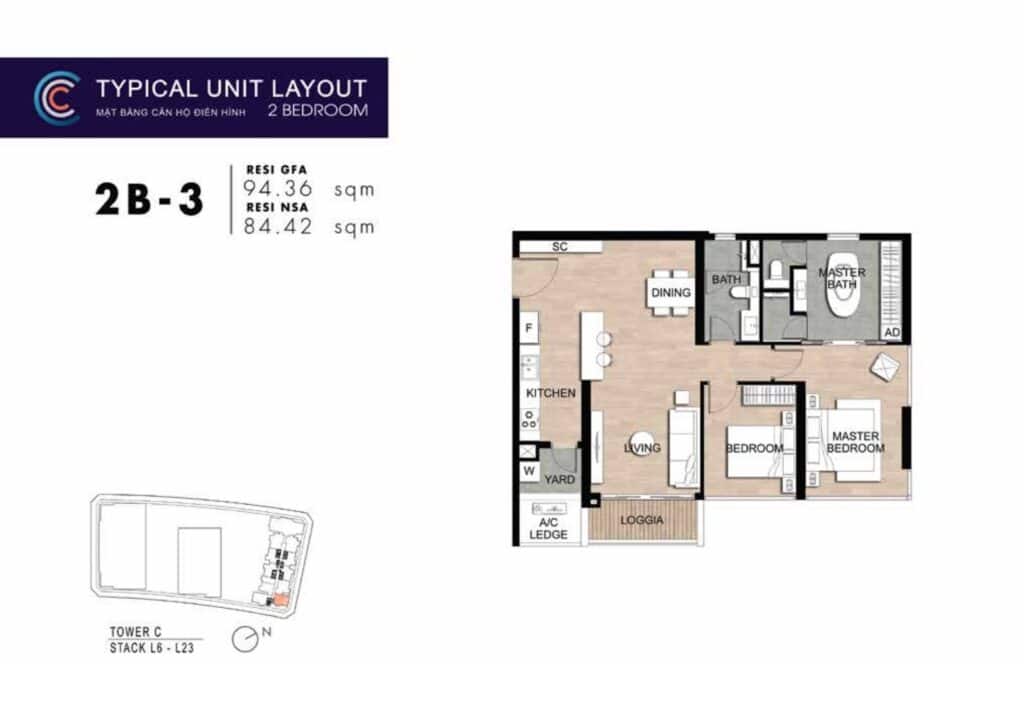 Mat Bang Can Ho 2 Phong Ngu The Crest Metropole Thu Thiem Tp Thu Duc Dien Tich 94m2 City Rise