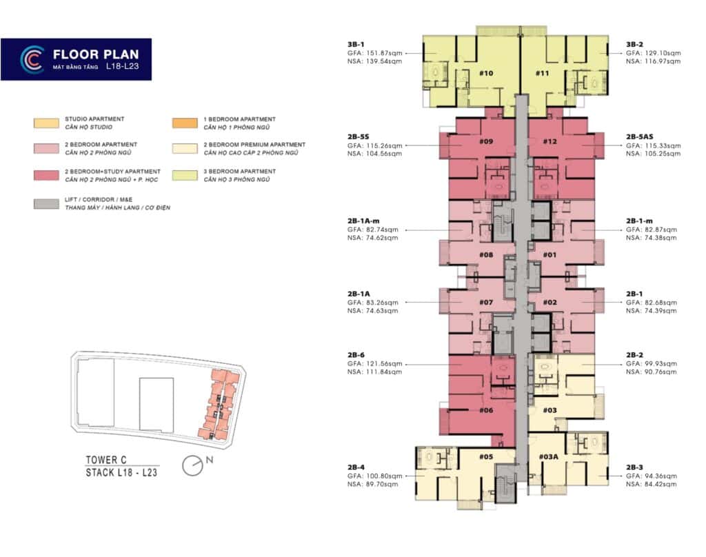 Mat Bang Can Ho 2 Phong Ngu The Crest Metropole Thu Thiem Tp Thu Duc Tang 18 23 City Rise