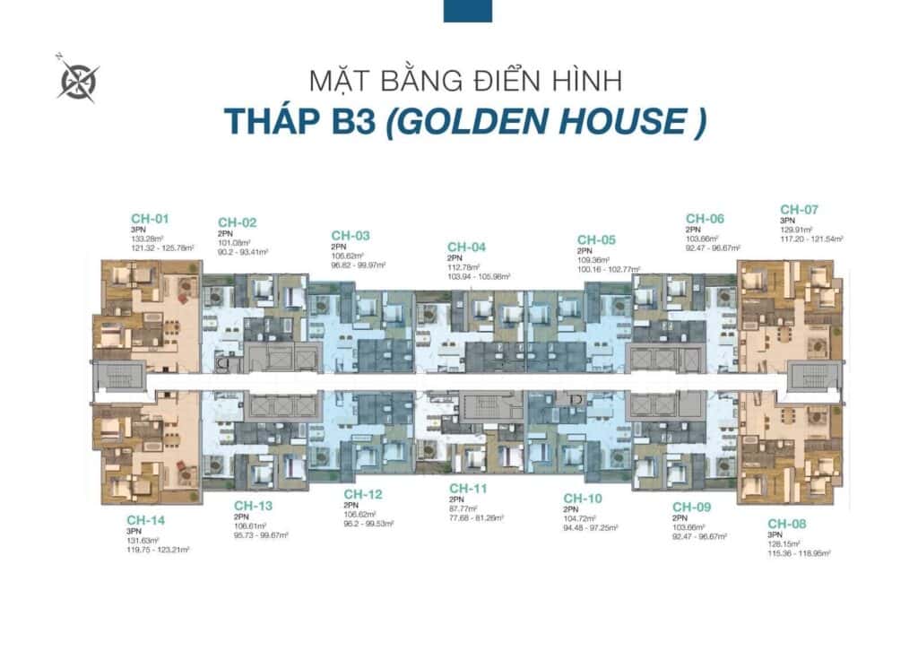 Mat Bang Can Ho Thap Golden House Sunwah Pearl Binh Thanh City Rise