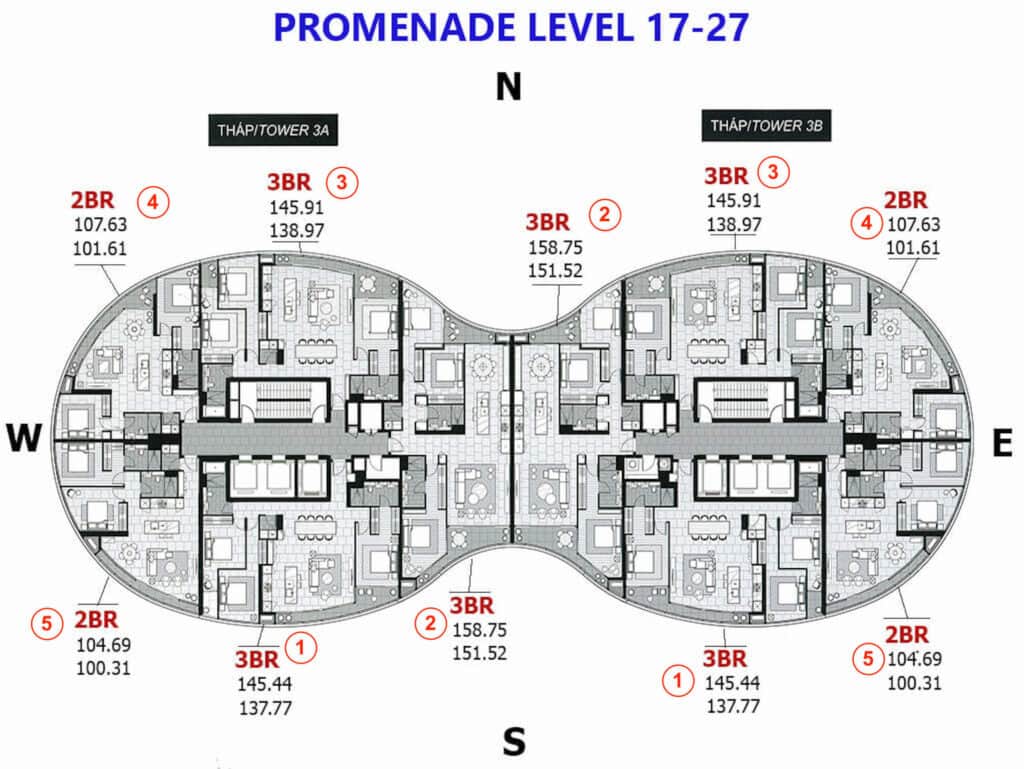 Mat Bang Can Ho Thap Promenade City Garden Binh Thanh Tang 17 27 City Rise