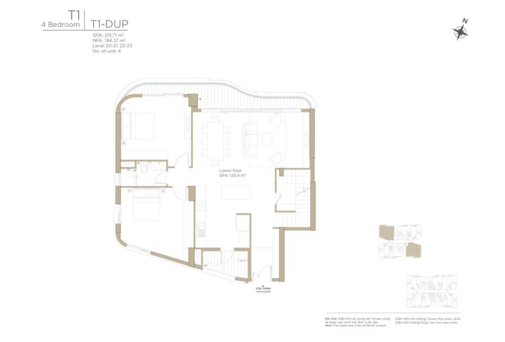 Mat Bang Tang Can Ho Duplex 4 Phong Ngu Zeit River Thu Thiem Tp Thu Duc Thap T1 215m2 Tang Duoi City Rise