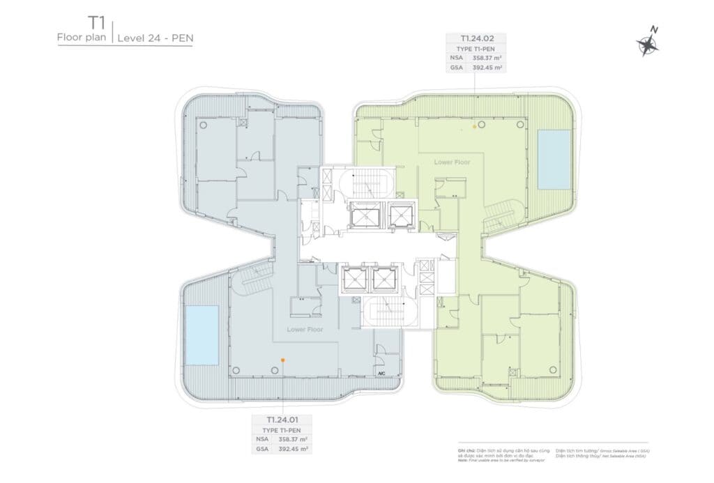 Mat Bang Tang Can Ho Zeit River Thu Thiem Tp Thu Duc Thap T1 Tang 24 Tang Penthouse City Rise