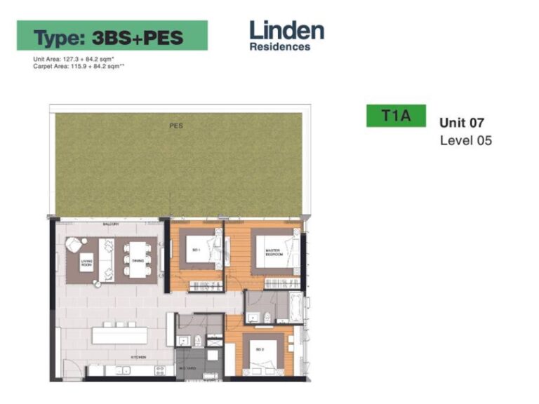 Layout Căn Hộ Sân Vườn Linden Residences – Empire City