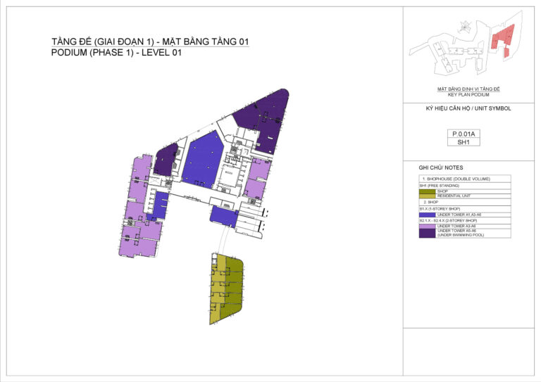 Mặt Bằng Shophouse Eaton Park Gamuda Land – Full layout