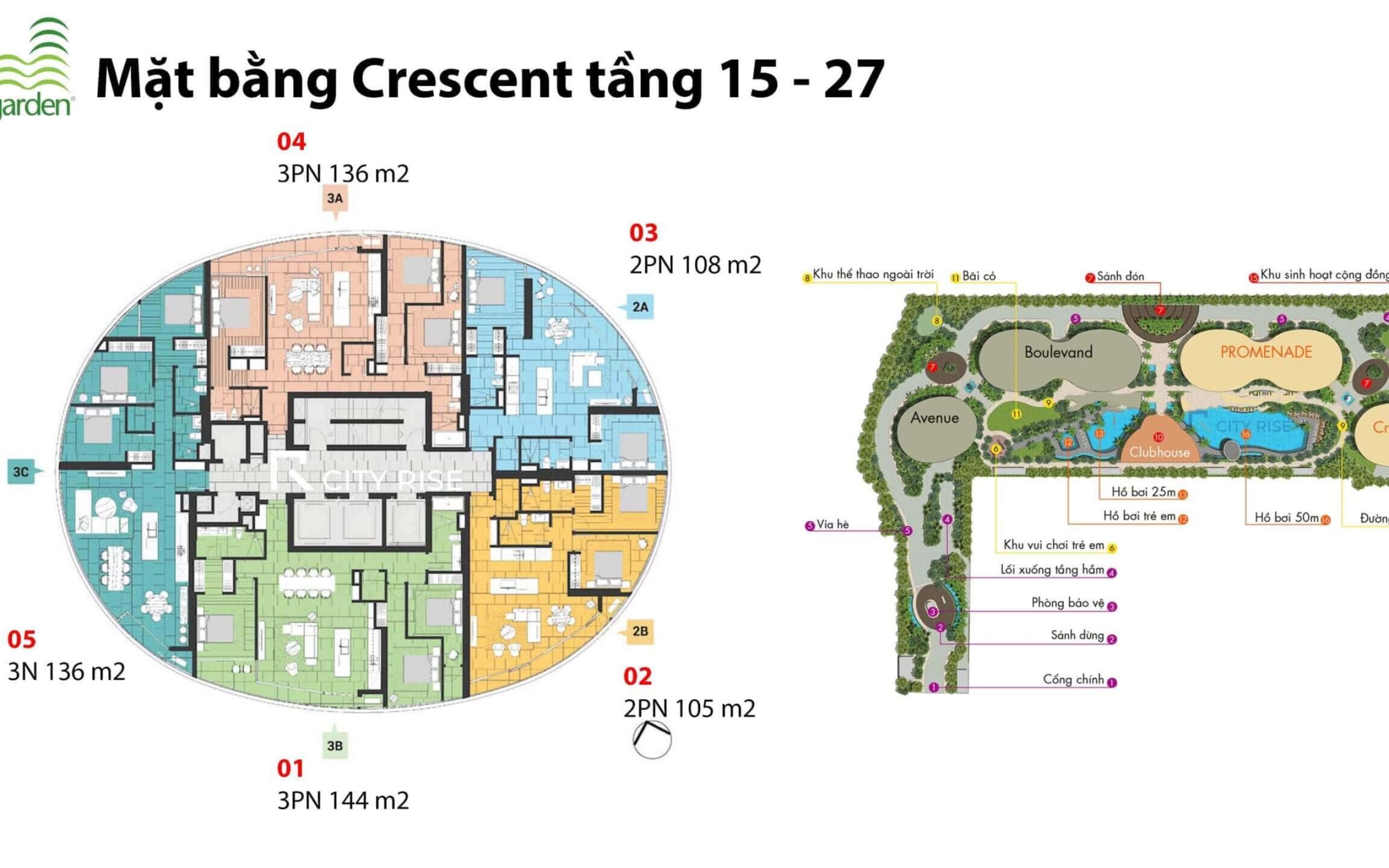 Layout Mat Bang Can Ho Crescent Chung Cu City Garden Binh Thanh Tang 15 27 City Rise