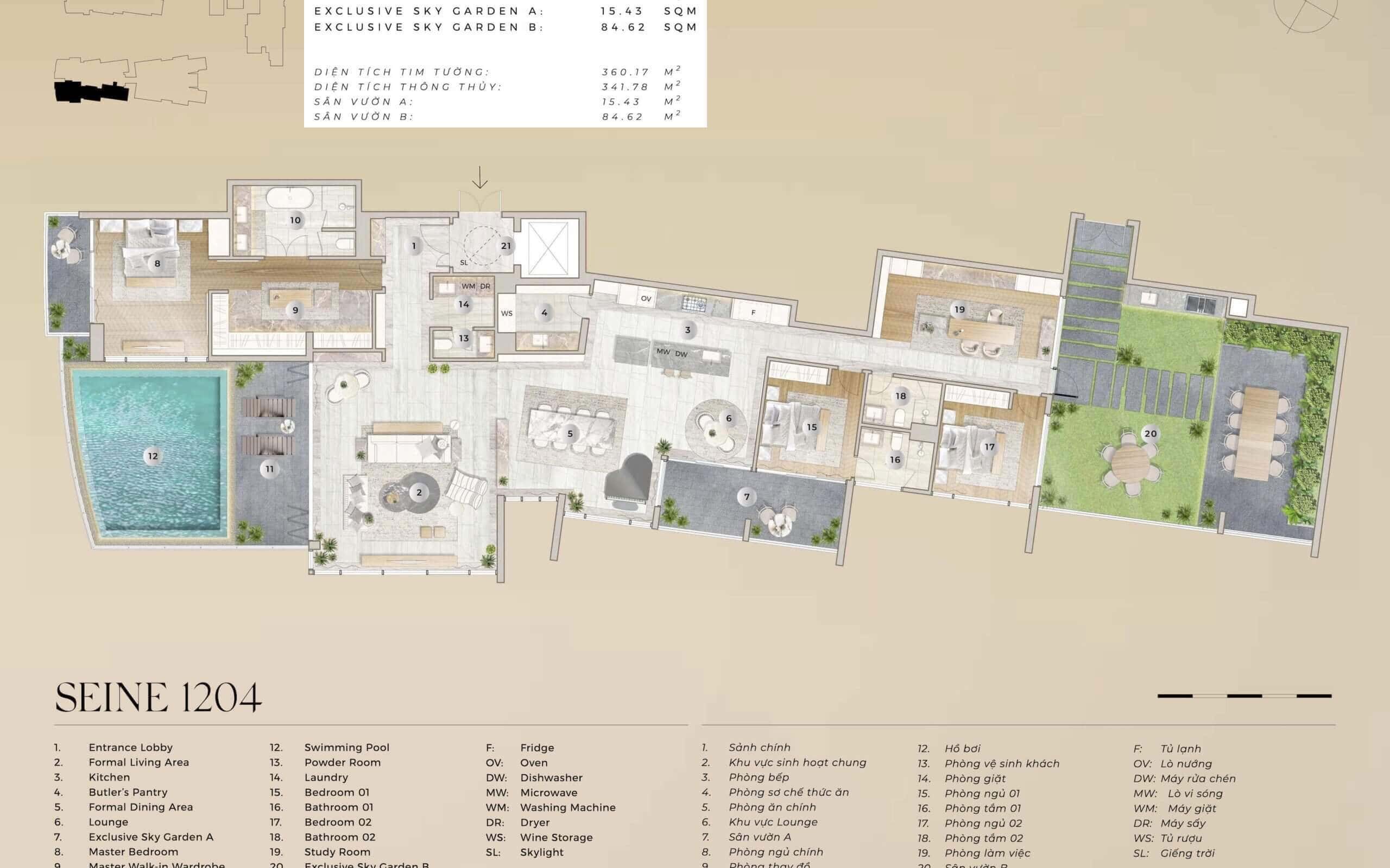 Layout Penthouse The River Thu Thiem Tp Thu Duc Seine 1204 City Rise