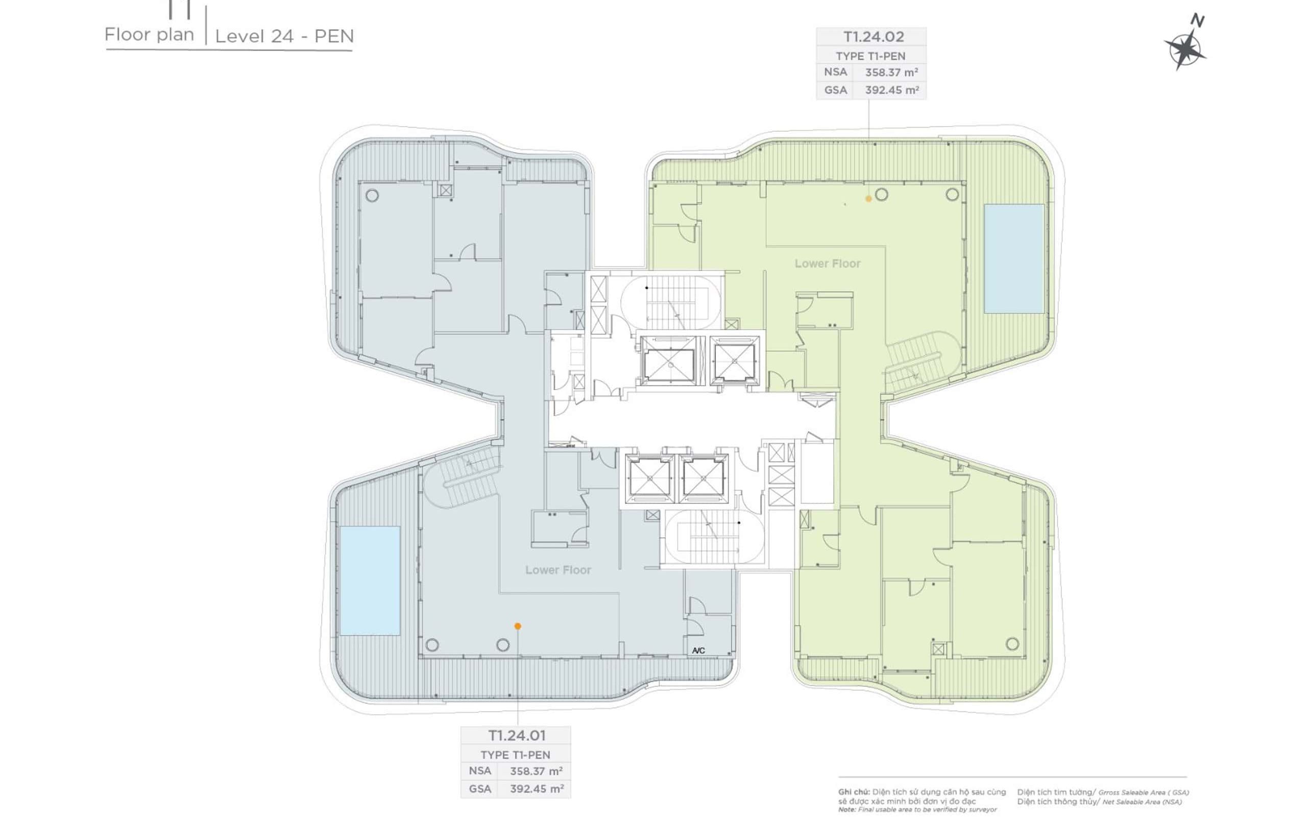 Mat Bang Tang Can Ho Zeit River Thu Thiem Tp Thu Duc Thap T1 Tang 24 Tang Penthouse City Rise